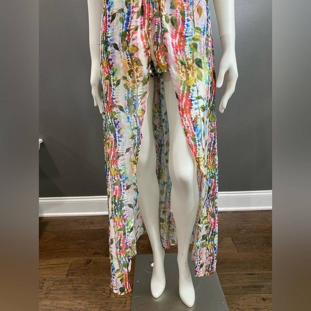 Blush Boutique Colorful Floral V-Neck Maxi Shorts/Dress Combo Size S - Picture 4 of 12